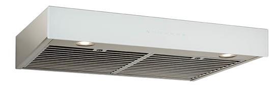 Best Range Hoods UCB3I30SBW Ispira 30-In. 550 Max Cfm Stainless Steel Under-Cabinet Range Hood With Purled™ Light System And White Glass, Energy Star Certified