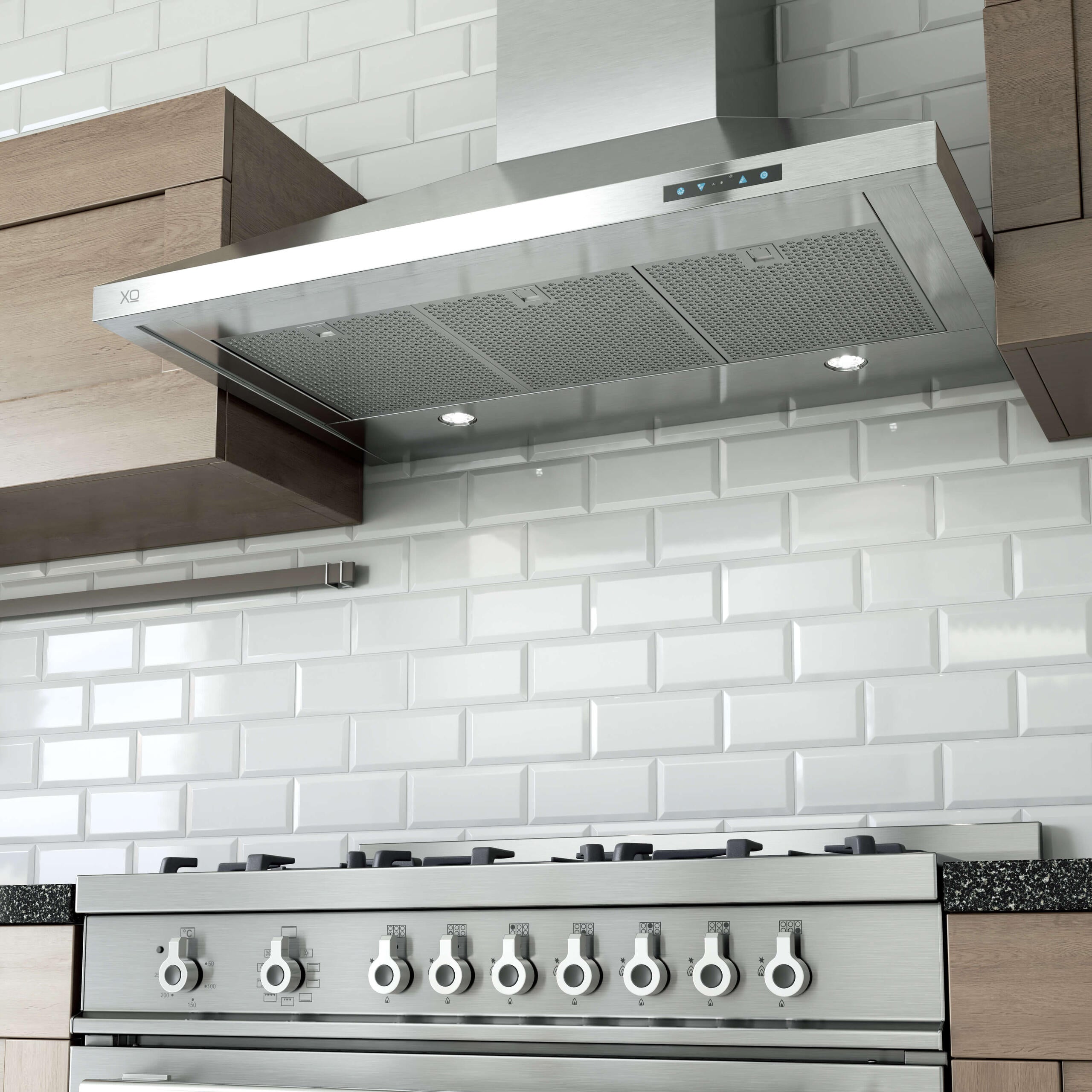 Xo Appliance XOV36KS 36" 1000 Cfm Italian Made Wall Chimney Range Hood Stainless