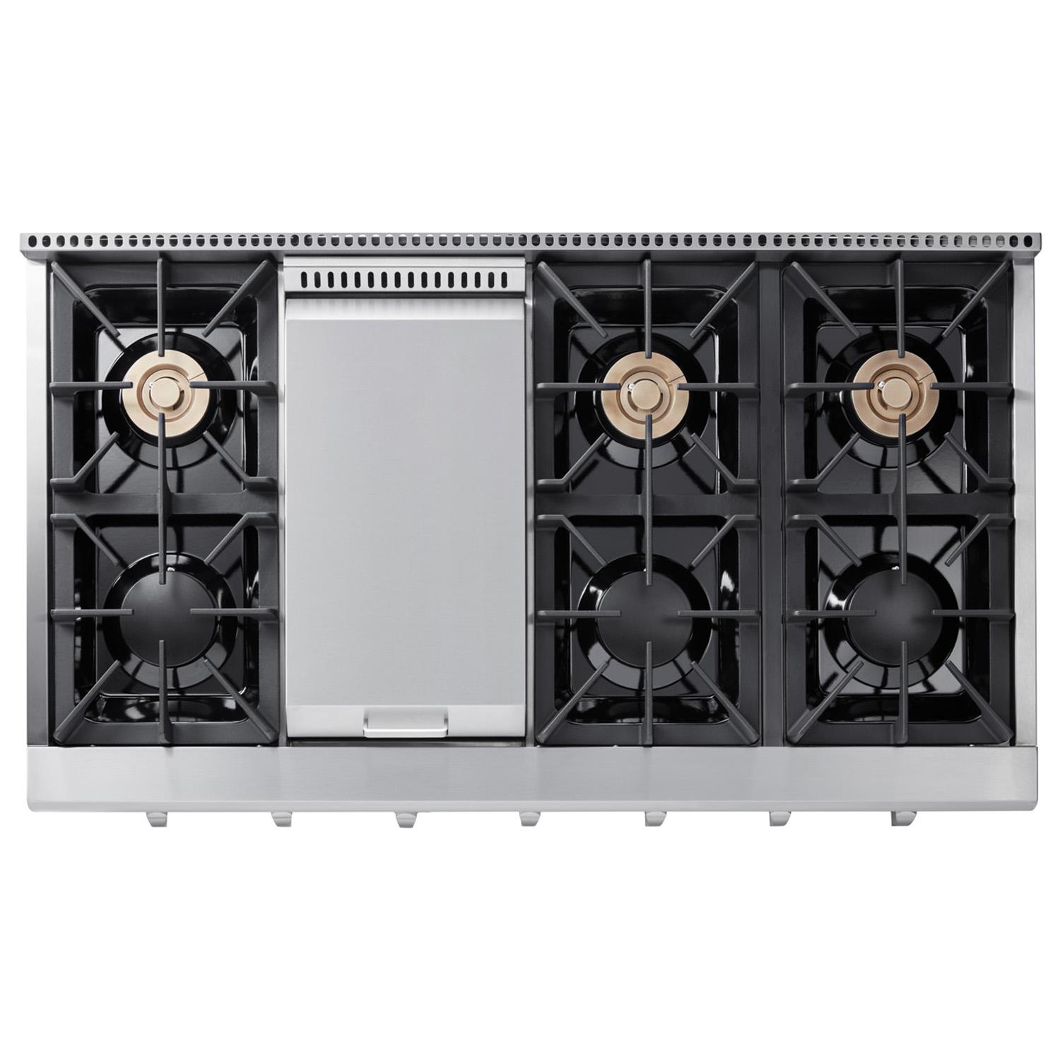 Thor Kitchen HRT4806ULP 48 Inch Professional Gas Rangetop In Stainless Steel - Liquid Propane