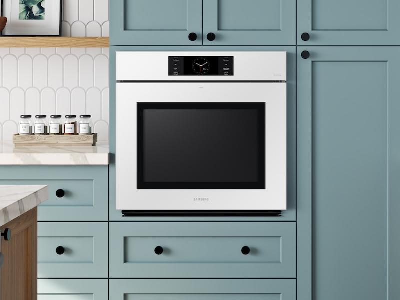 Samsung NV51CB700S12 Bespoke 30" White Glass Single Wall Oven With Ai Pro Cooking™ Camera