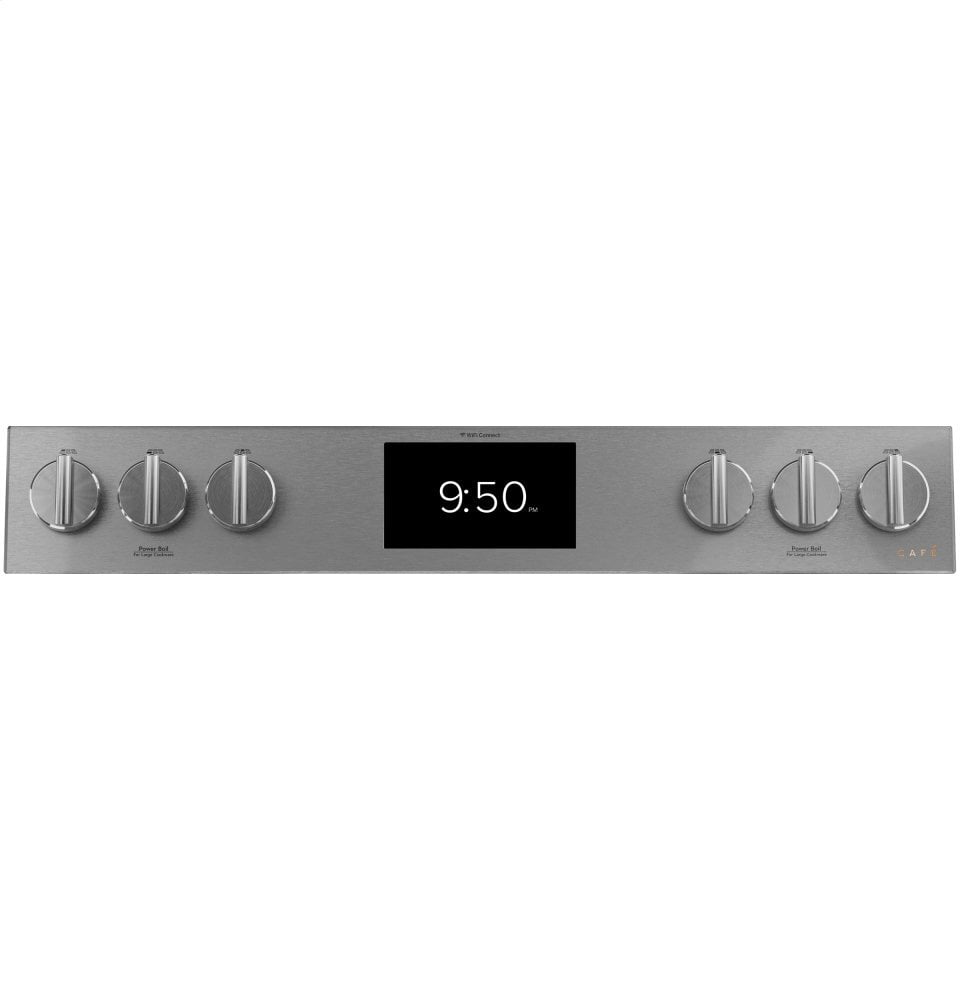 Cafe C2S950M2NS5 Café 30" Smart Slide-In, Front-Control, Dual-Fuel, Double-Oven Range With Convection In Platinum Glass