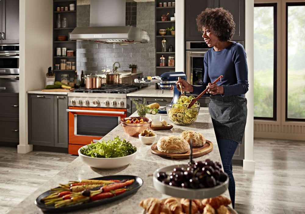 Kitchenaid KFDC506JSC Kitchenaid® 36'' Smart Commercial-Style Dual Fuel Range With 6 Burners - Scorched Orange