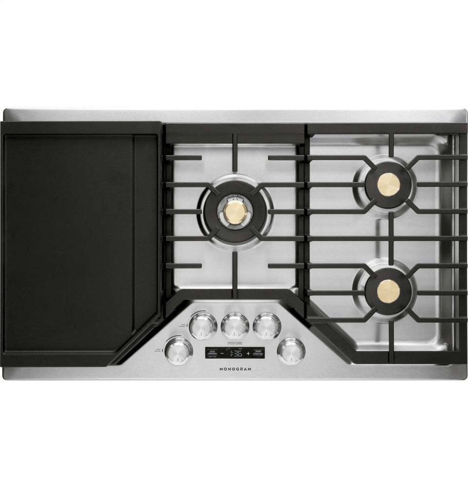 Monogram ZGU36ESLSS Monogram 36" Smart Deep-Recessed Gas Cooktop (Natural Gas)