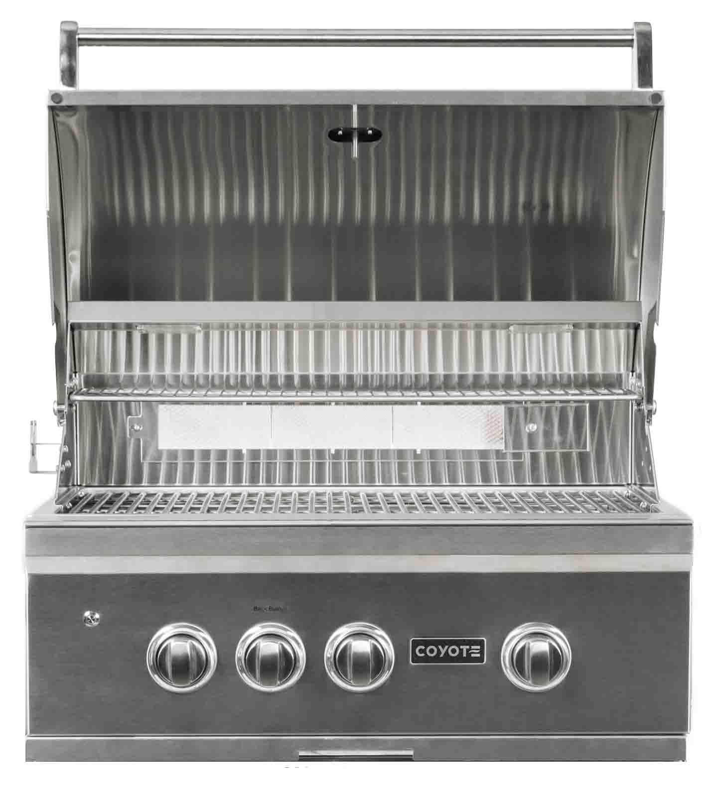 Coyote C2SL30LPFS 30" Grill On Cart Lp; Infinity Burners; Ceramics; Led'S