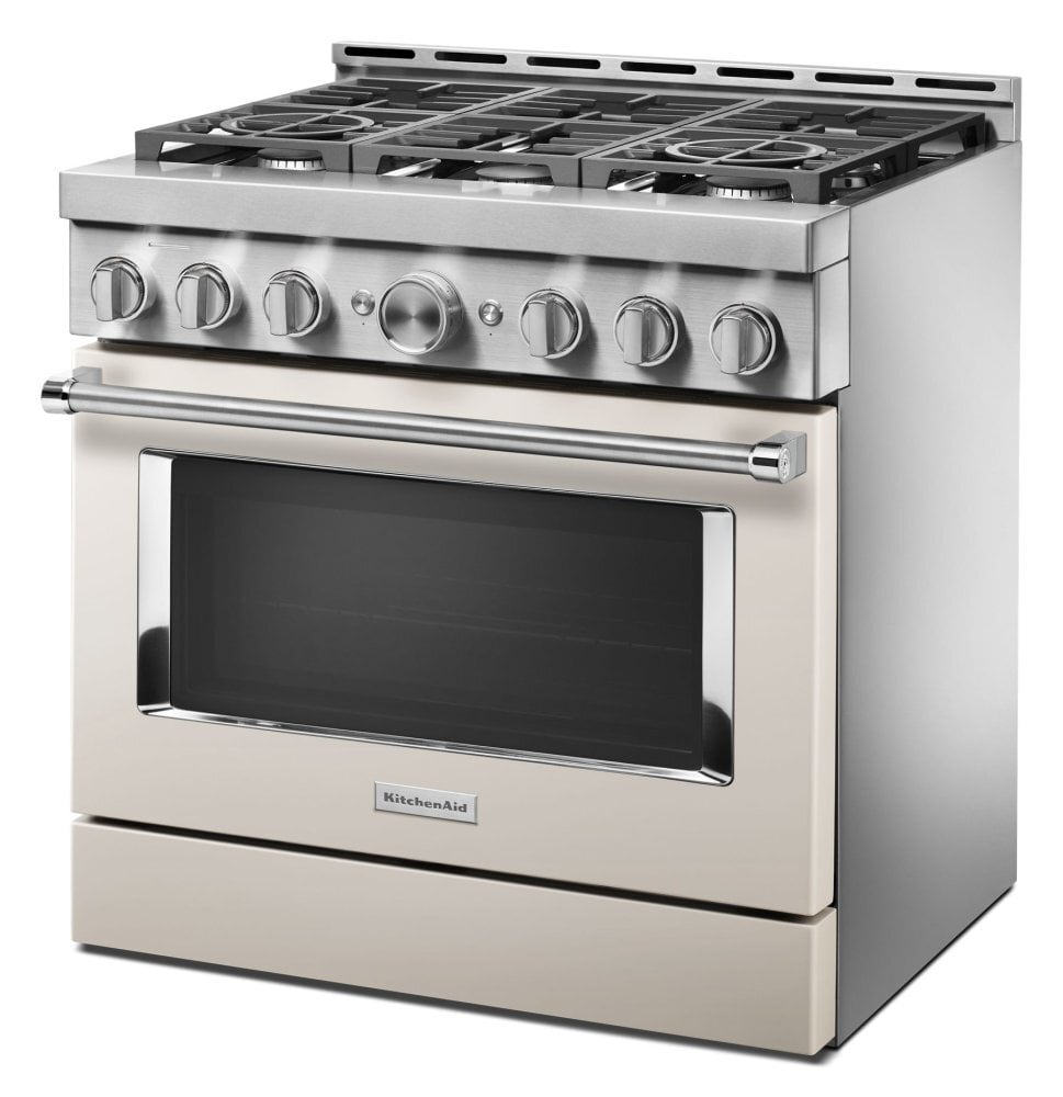 Kitchenaid KFGC506JMH Kitchenaid® 36'' Smart Commercial-Style Gas Range With 6 Burners - Milkshake