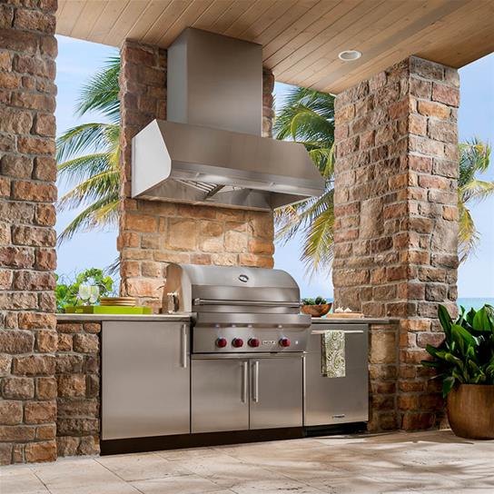 Best Range Hoods WPD39M42SB 42" Ss Pro-Style Range Hood With Extra Large Capture Designed For Outdoor Cooking In Covered Lanais, 1300 To 1650 Max Cfm