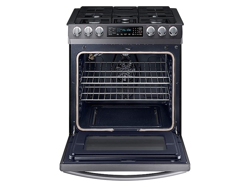 Samsung NX58N9420SG 5.8 Cu. Ft. Slide-In Gas Range With Convection In Black Stainless Steel
