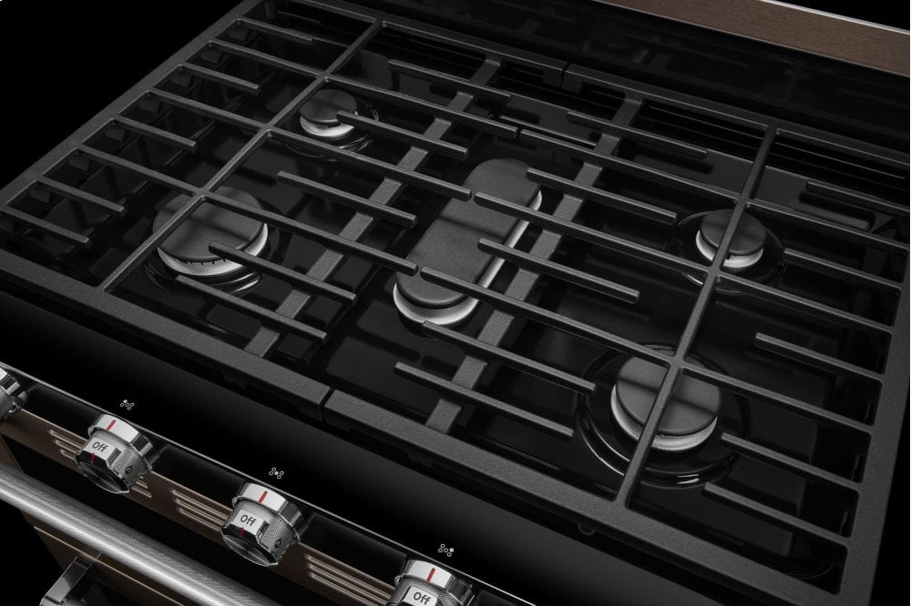Kitchenaid KFGD500EBS 30-Inch 5 Burner Gas Double Oven Convection Range - Black Stainless Steel With Printshield™ Finish