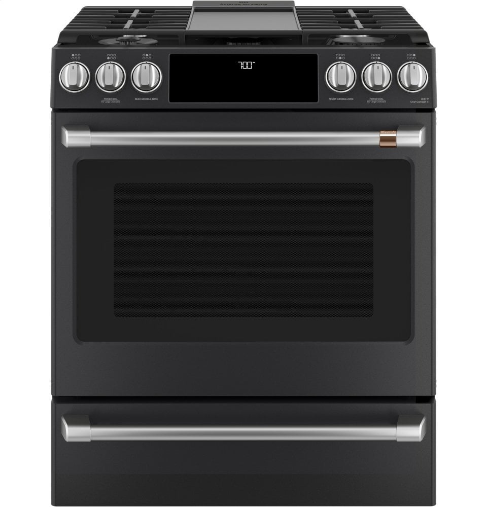Cafe CGS700P3MD1 Café 30" Smart Slide-In, Front-Control, Gas Range With Convection Oven
