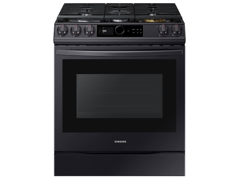 Samsung NX60T8711SG 6.0 Cu. Ft Front Control Slide-In Gas Range With Smart Dial, Air Fry & Wi-Fi In Black Stainless Steel