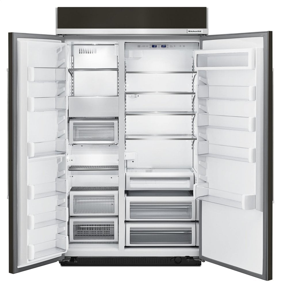 Kitchenaid KBSN608EBS 30.0 Cu. Ft 48-Inch Width Built-In Side By Side Refrigerator With Printshield™ Finish - Black Stainless