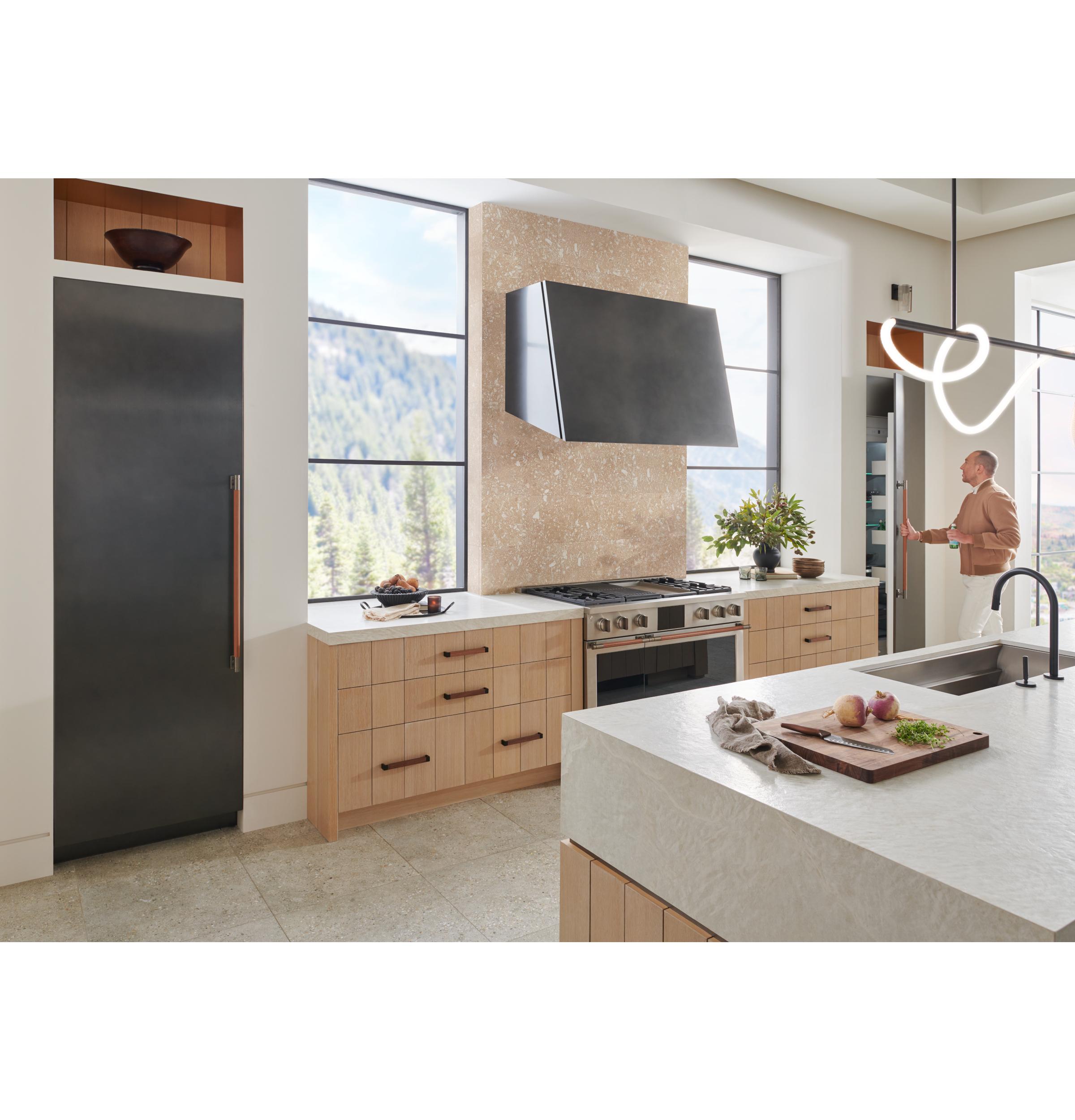 Monogram ZK1TN364VRH Monogram 36" Rh Column Panel Titanium Designer Collection