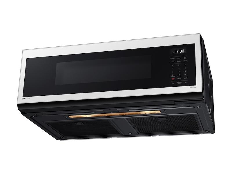 Samsung ME11CB751012 1.1 Cu. Ft. Bespoke Smart Slim Over-The-Range Microwave With 400 Cfm Hood Ventilation, Wi-Fi & Voice Control In White Glass