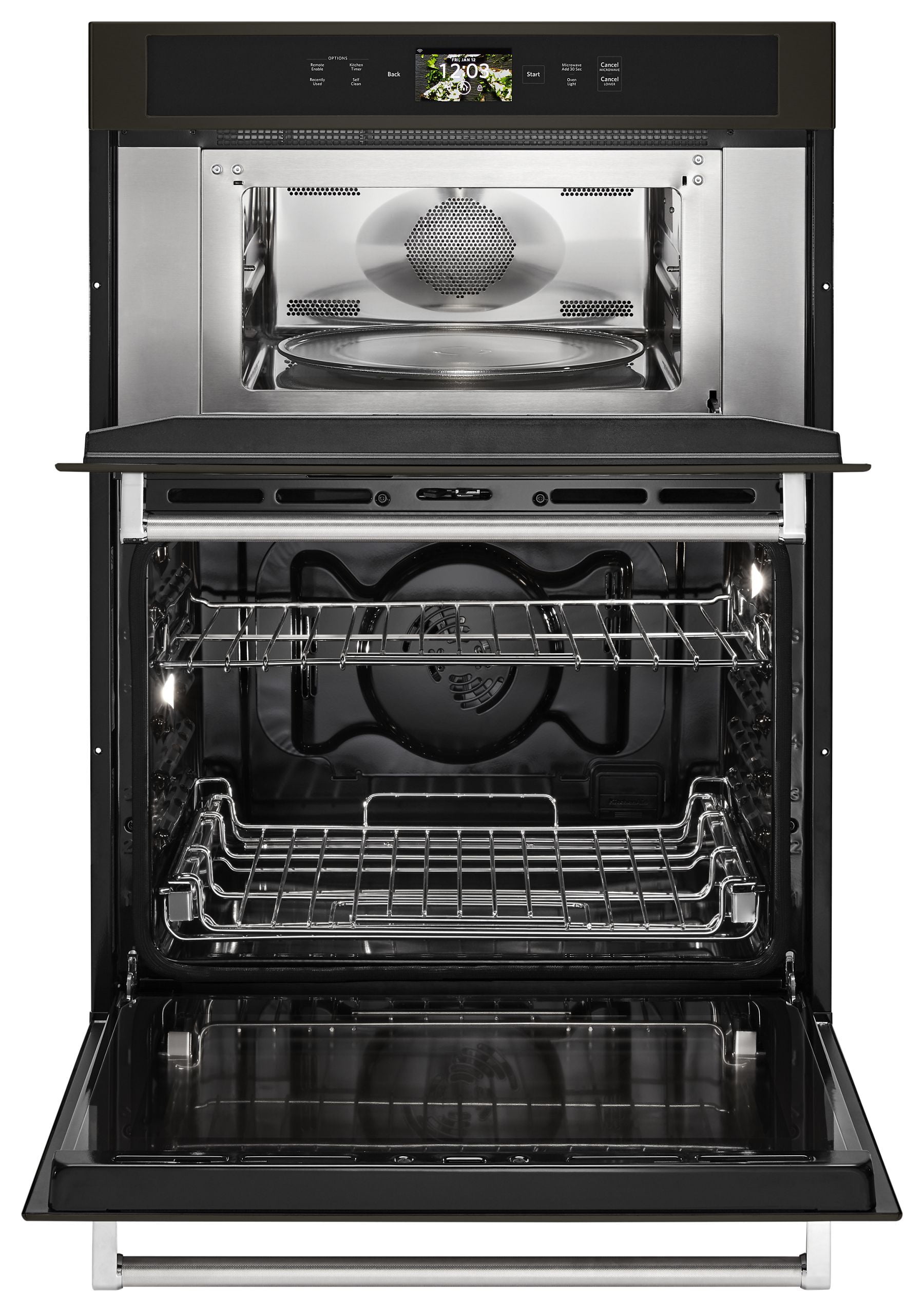 Kitchenaid KOCE900HBS Smart Oven+ 30" Combination Oven With Powered Attachments And Printshield™ Finish - Black Stainless Steel With Printshield™ Finish