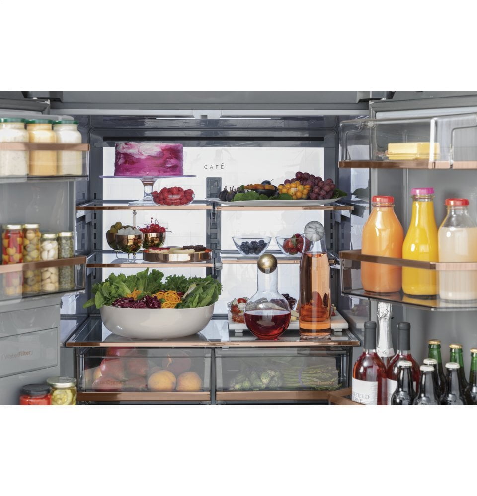 Cafe CQE28DM5NS5 Café Energy Star® 27.4 Cu. Ft. Smart Quad-Door Refrigerator In Platinum Glass