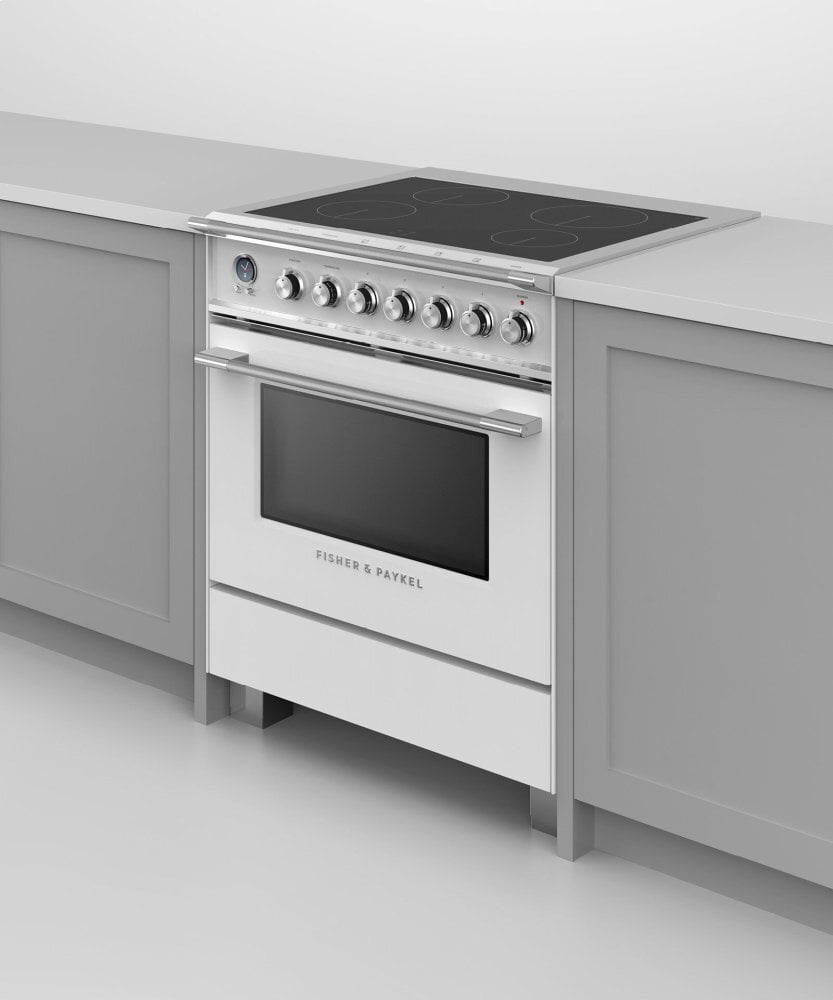 Fisher & Paykel OR30SCI6W1 Induction Range, 30", 4 Zones, Self-Cleaning