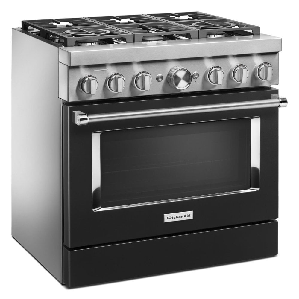 Kitchenaid KFDC506JBK Kitchenaid® 36'' Smart Commercial-Style Dual Fuel Range With 6 Burners - Imperial Black