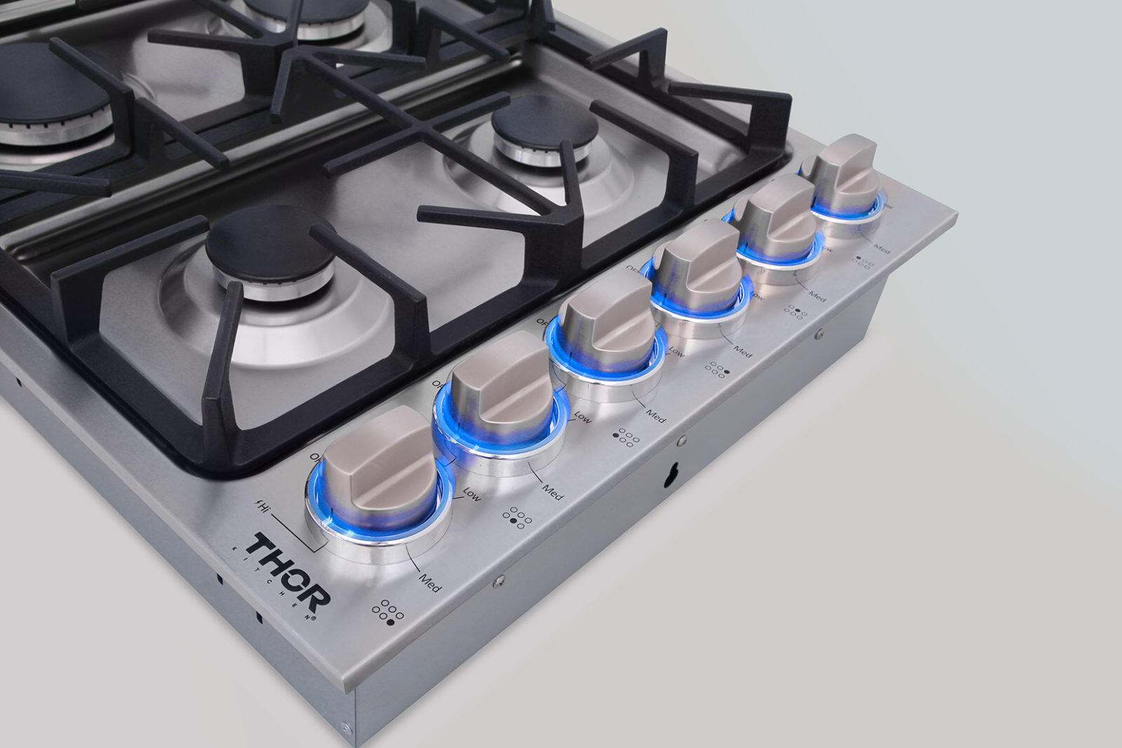 Thor Kitchen TGC3601 36 Inch Professional Drop-In Gas Cooktop With Six Burners In Stainless Steel