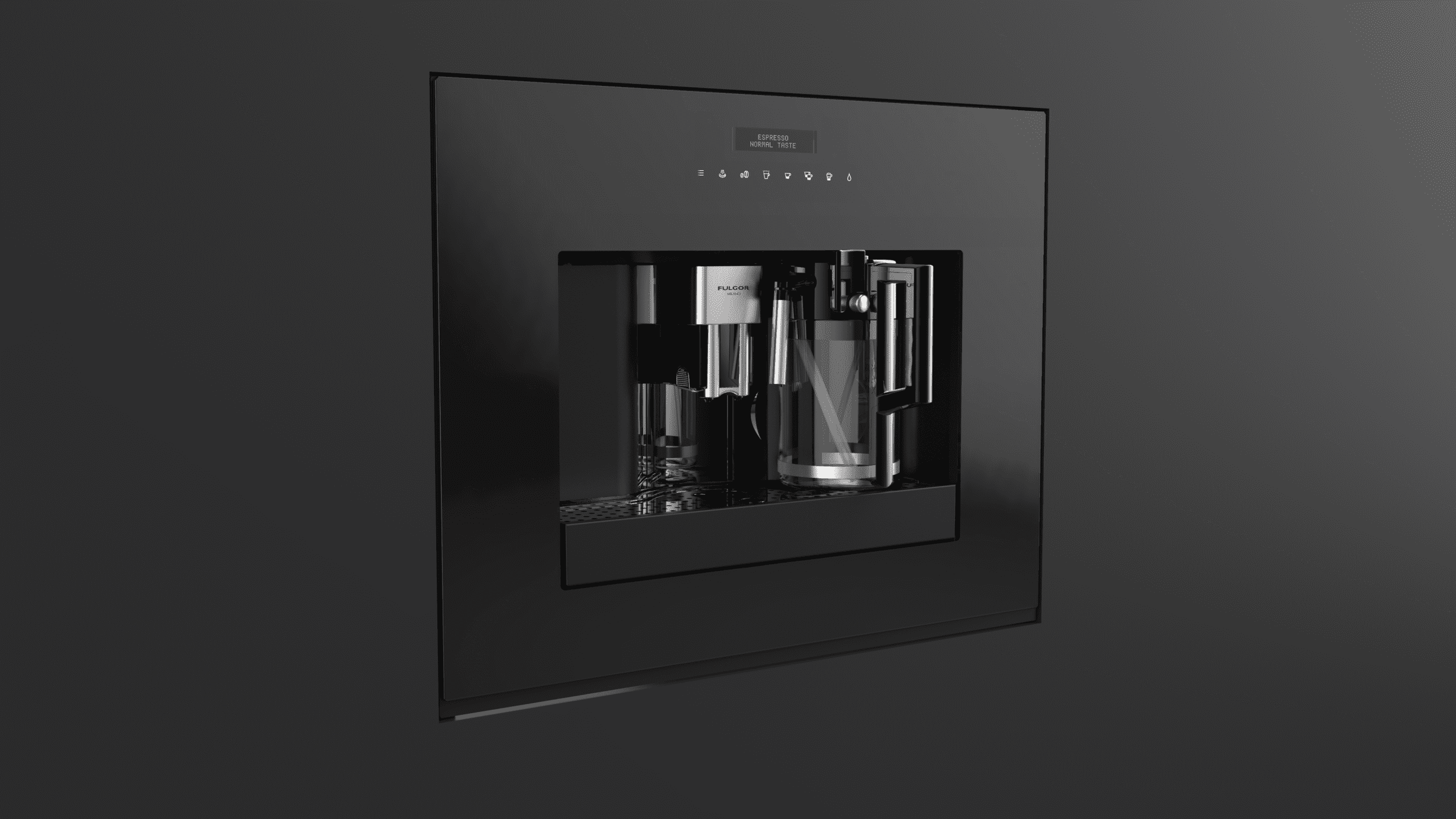 Fulgor Milano F7BC24B1 24" Built-In Coffee Machine - Black Glass