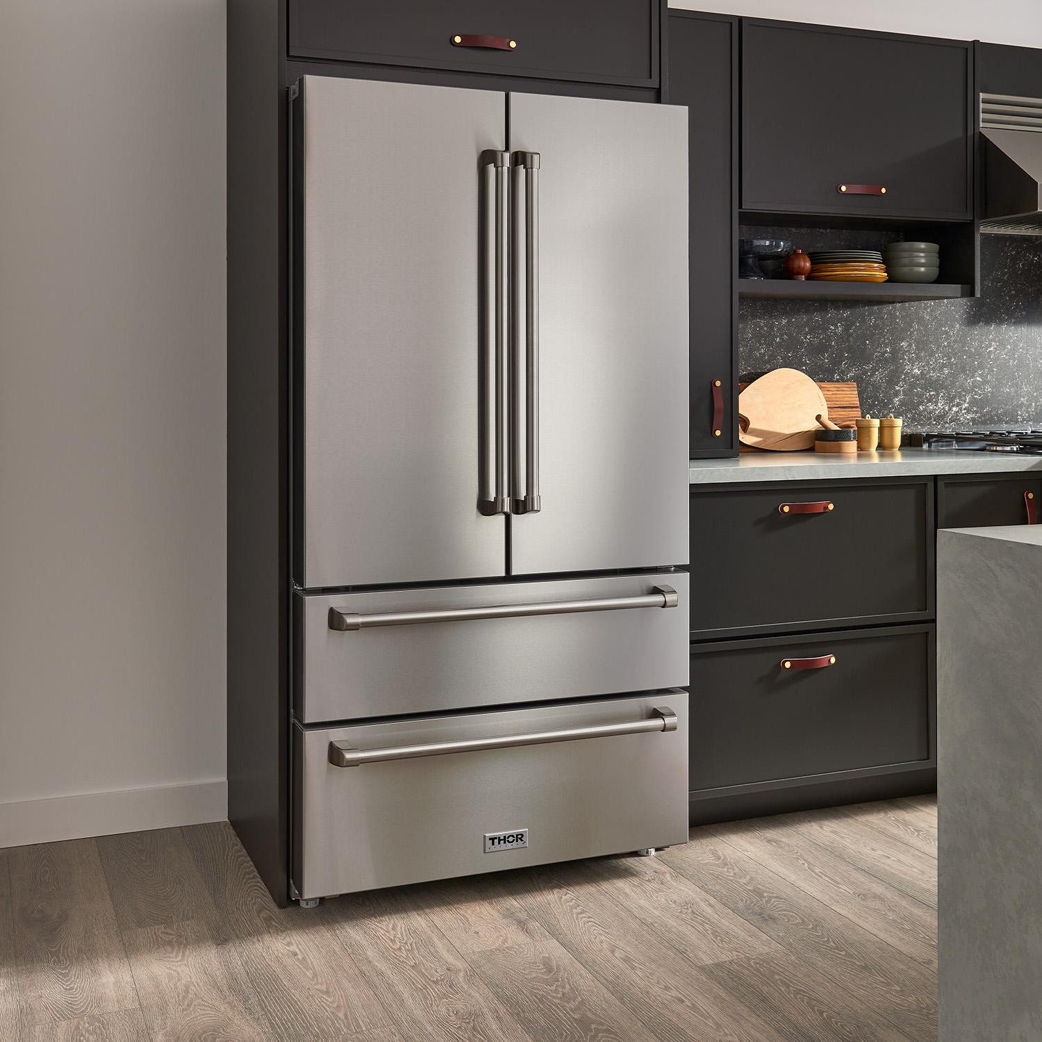 Thor Kitchen TRF3602 36 Inch Professional French Door Refrigerator With Freezer Drawers