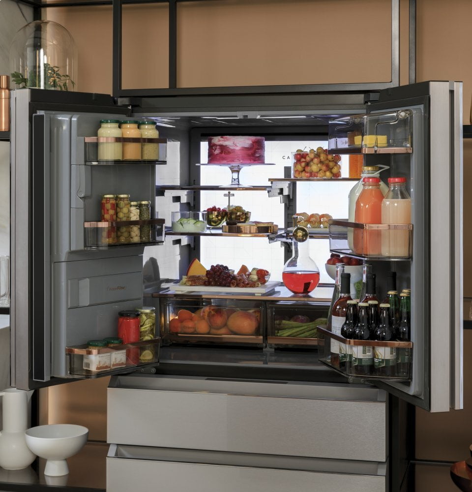 Cafe CVE28DM5NS5 Café Energy Star® 27.8 Cu. Ft. Smart 4-Door French-Door Refrigerator In Platinum Glass