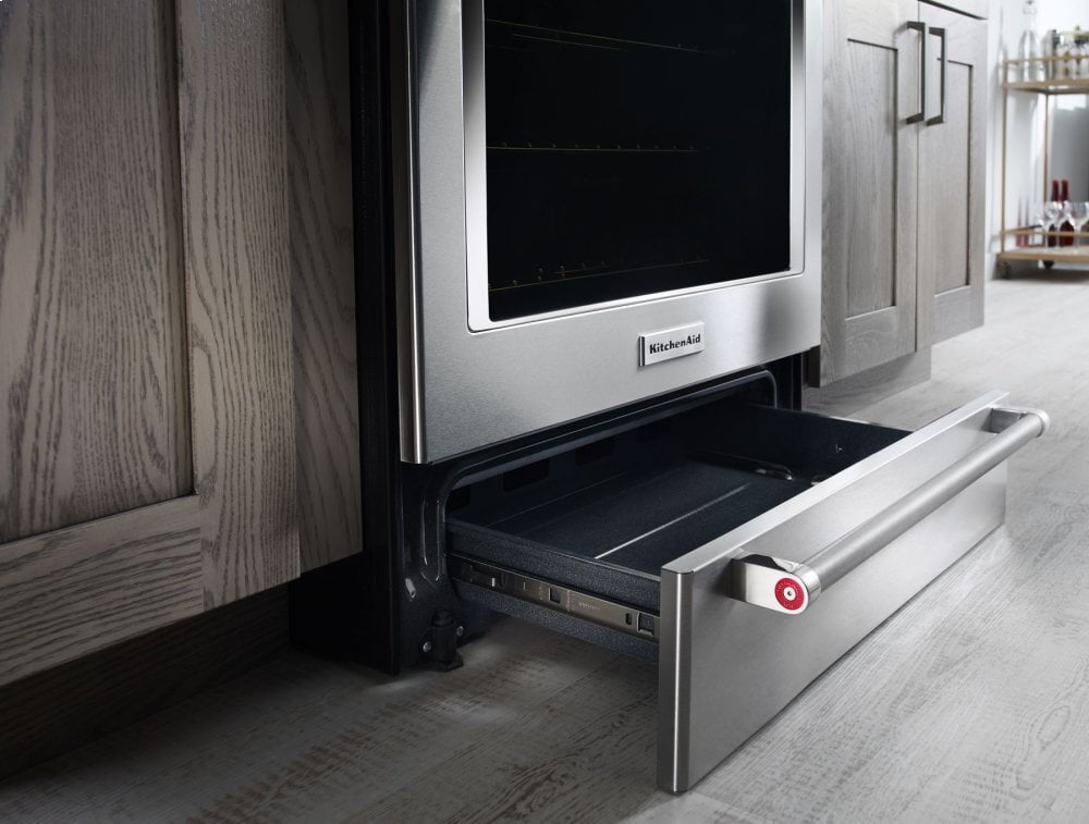 Kitchenaid KSEB900ESS 30-Inch 5-Element Electric Convection Slide-In Range With Baking Drawer - Stainless Steel