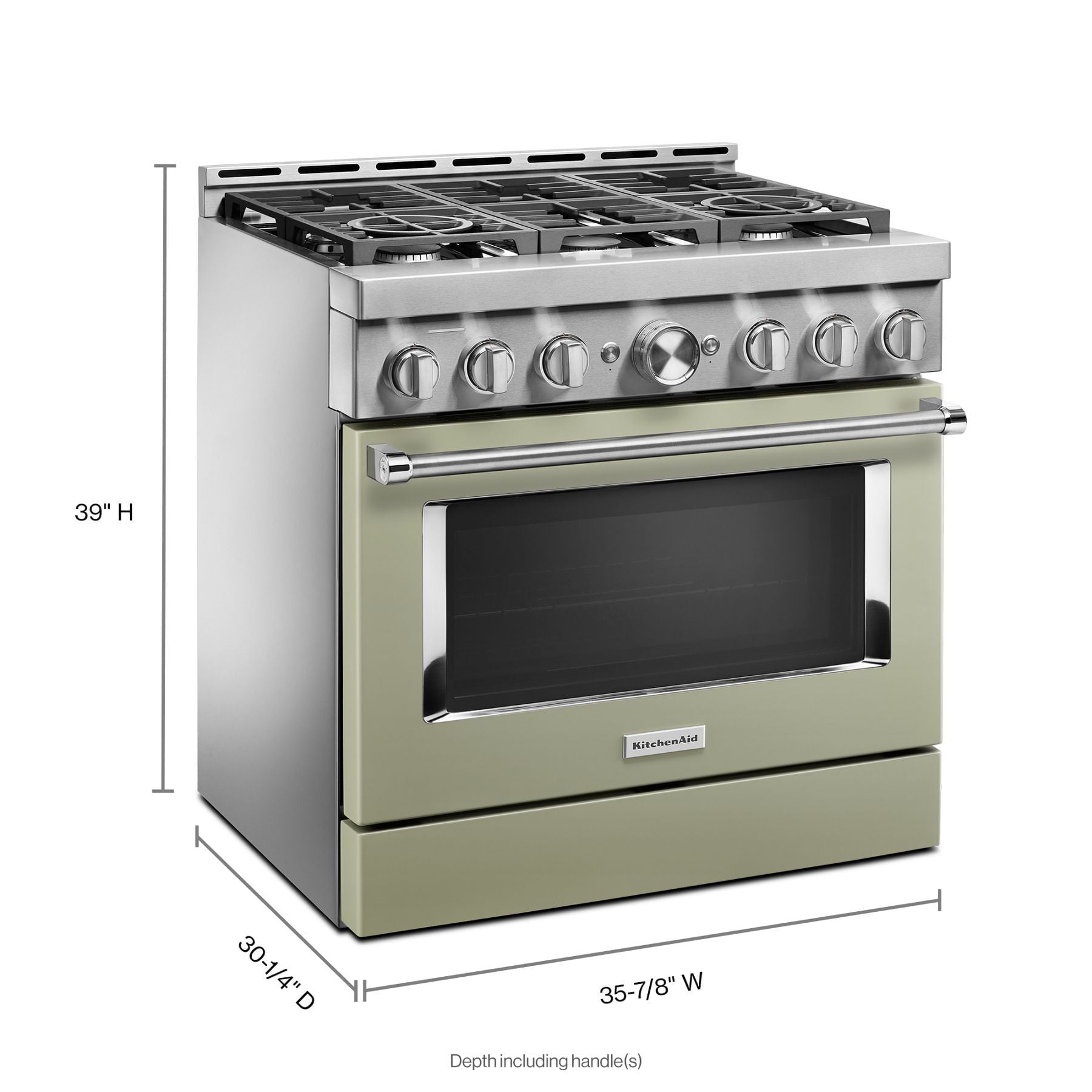 Kitchenaid KFGC506JAV Kitchenaid® 36'' Smart Commercial-Style Gas Range With 6 Burners - Avocado Cream