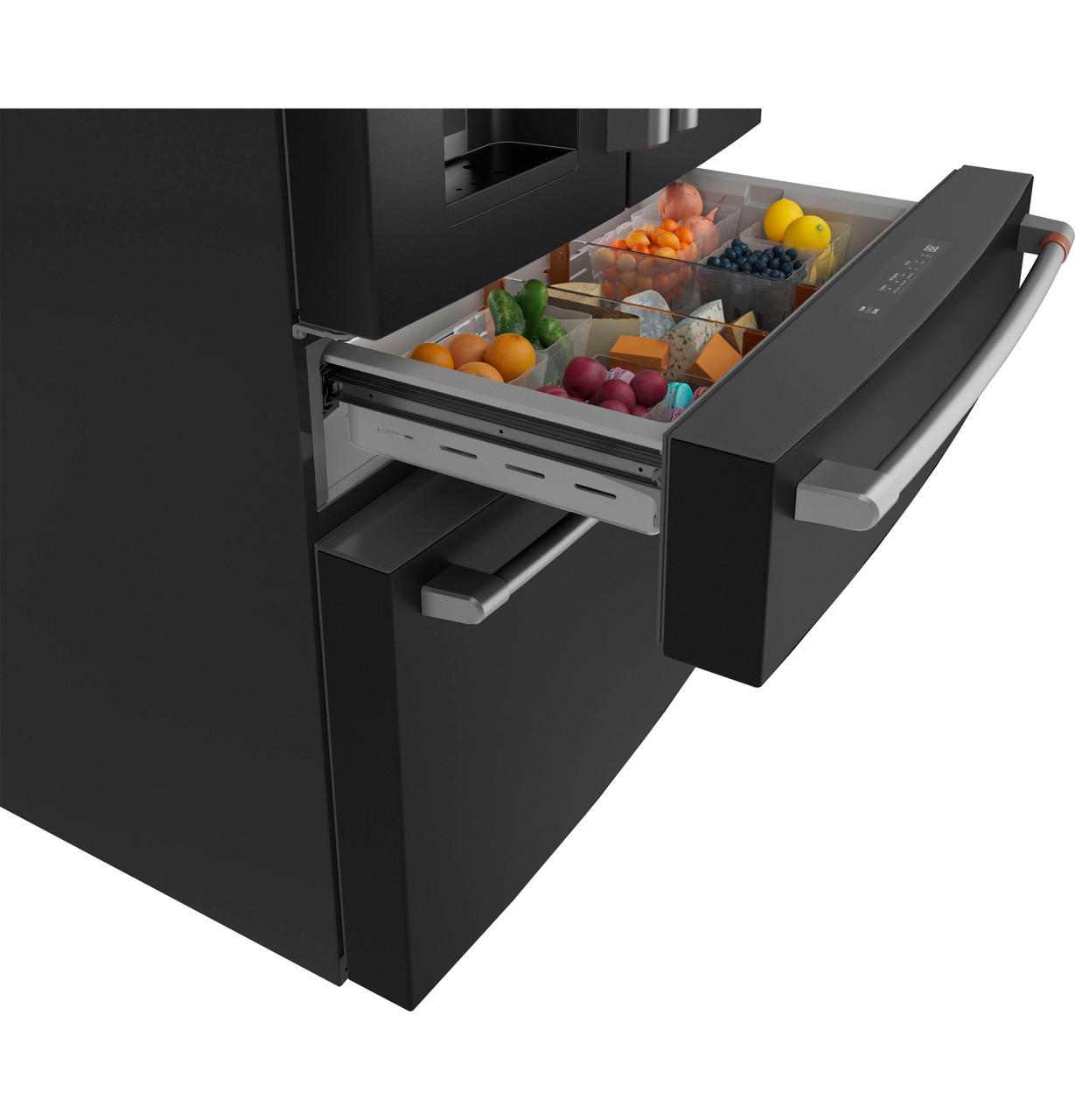 Cafe CXE22DP3PD1 Café™ Energy Star® 22.3 Cu. Ft. Smart Counter-Depth 4-Door French-Door Refrigerator