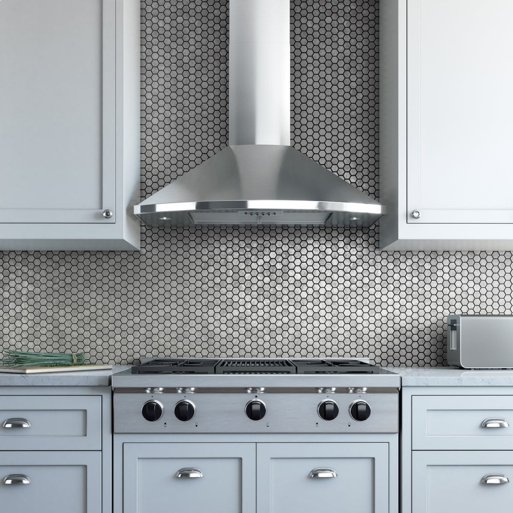 Xo Appliance XOS36SMUA 395 Cfm 36" Make Up Air Compliant Curving Front Range Hood Stainless