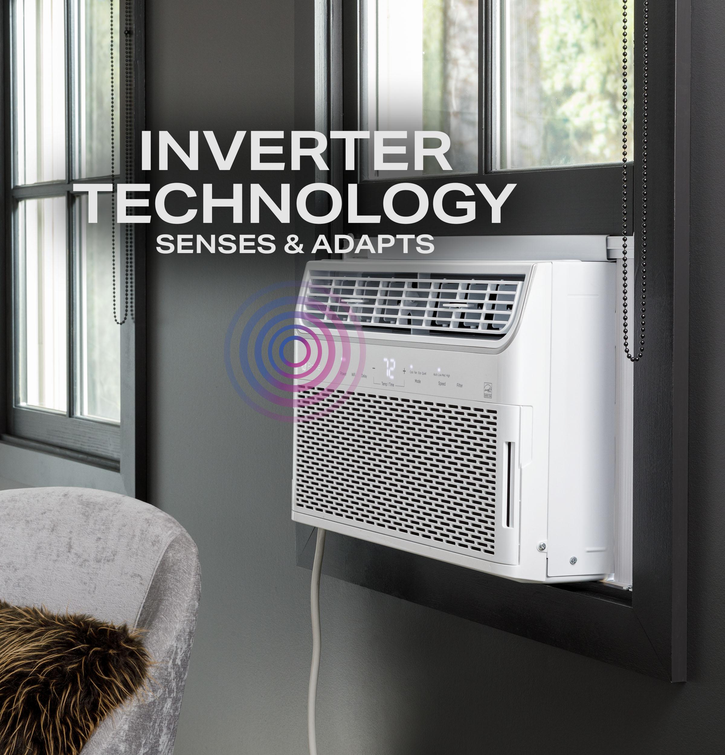 Ge Appliances AHTR12AC Ge Profile™ Energy Star® 12,000 Btu Inverter Smart Ultra Quiet Window Air Conditioner For Large Rooms Up To 550 Sq. Ft.