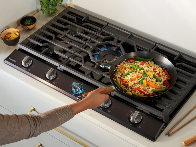 Samsung NA36N7755TG 36" Gas Cooktop With 22K Btu Dual Power Burner In Black Stainless Steel