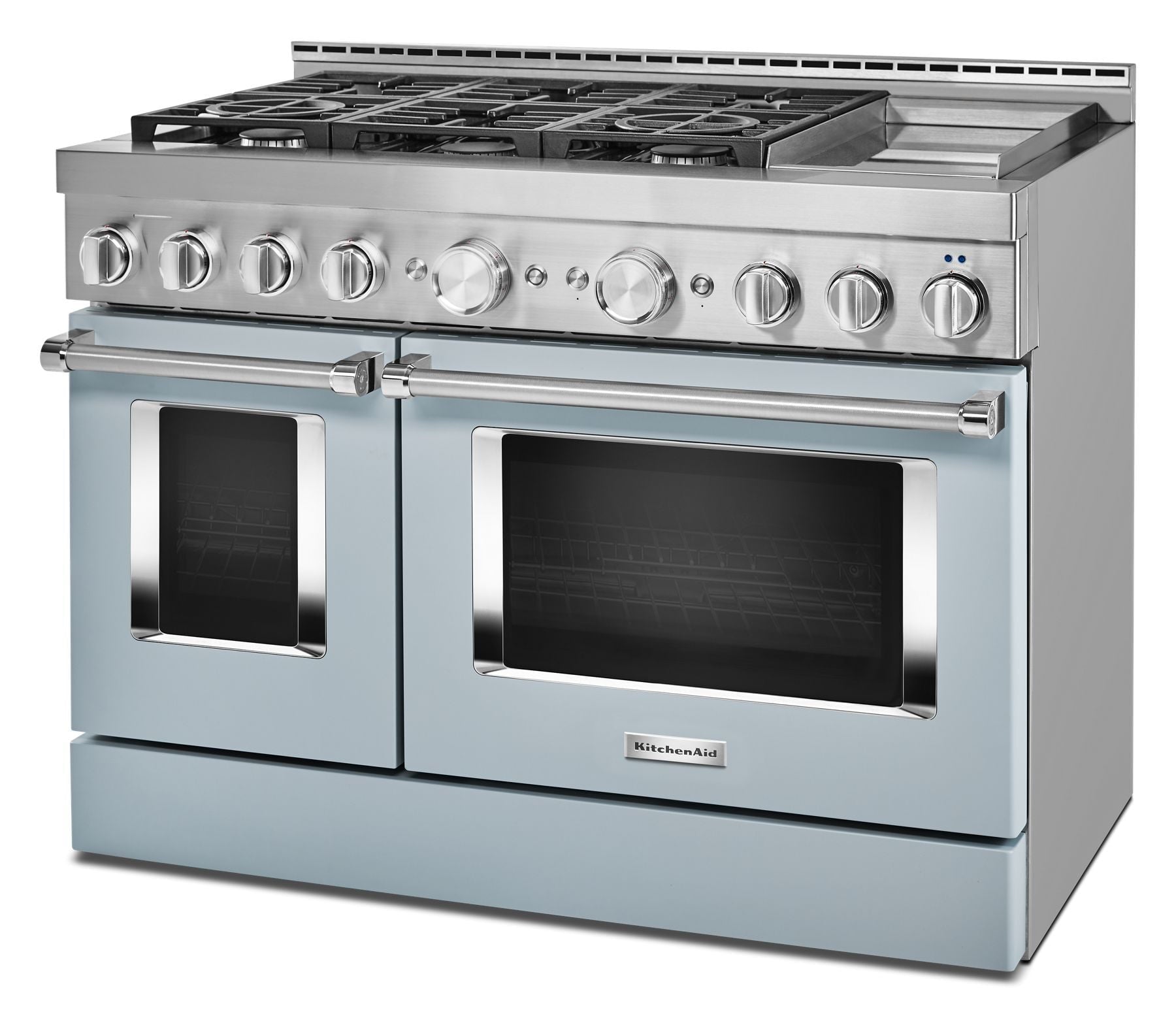 Kitchenaid KFGC558JMB Kitchenaid® 48'' Smart Commercial-Style Gas Range With Griddle - Misty Blue