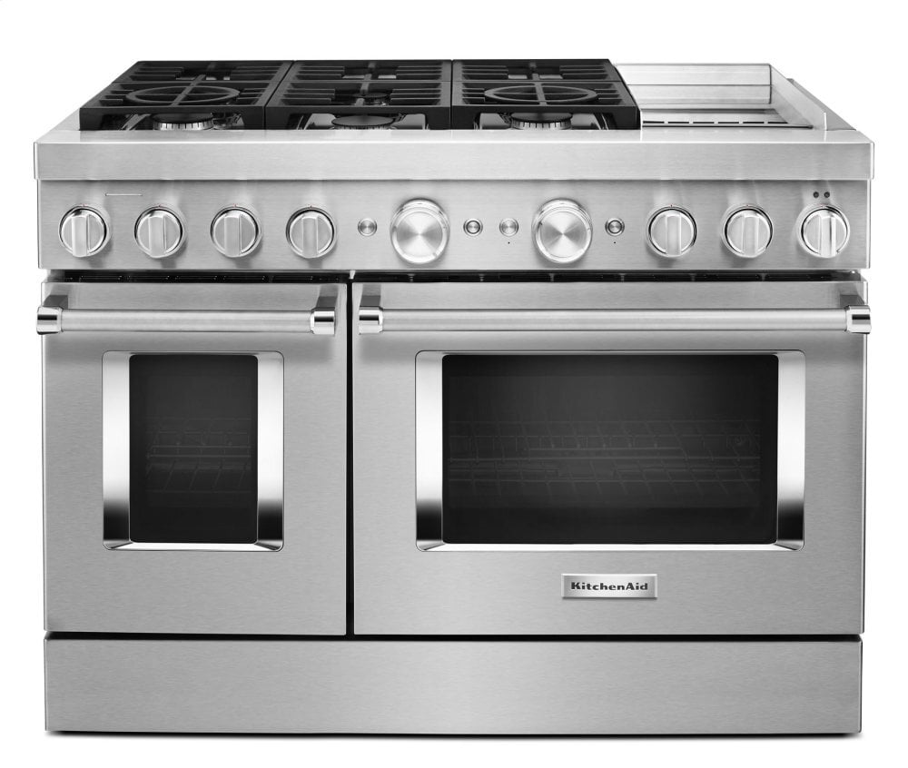 Kitchenaid KFDC558JSS Kitchenaid® 48'' Smart Commercial-Style Dual Fuel Range With Griddle - Stainless Steel