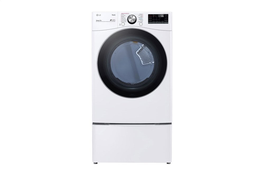 Lg DLGX4201W 7.4 Cu. Ft. Ultra Large Capacity Smart Wi-Fi Enabled Front Load Gas Dryer With Turbosteam™ And Built-In Intelligence