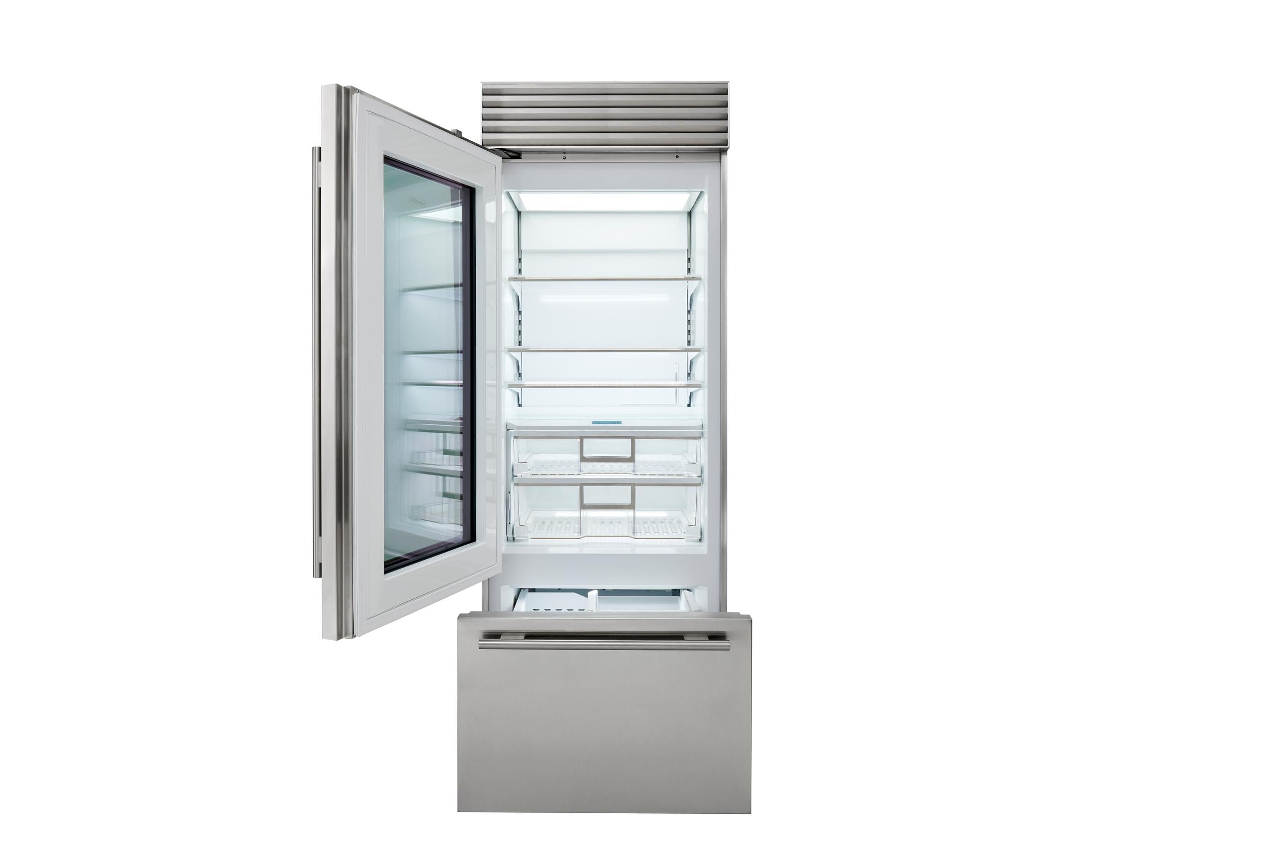 Sub-Zero CL3050UGSPR 30" Classic Over-And-Under Refrigerator/Freezer With Glass Door