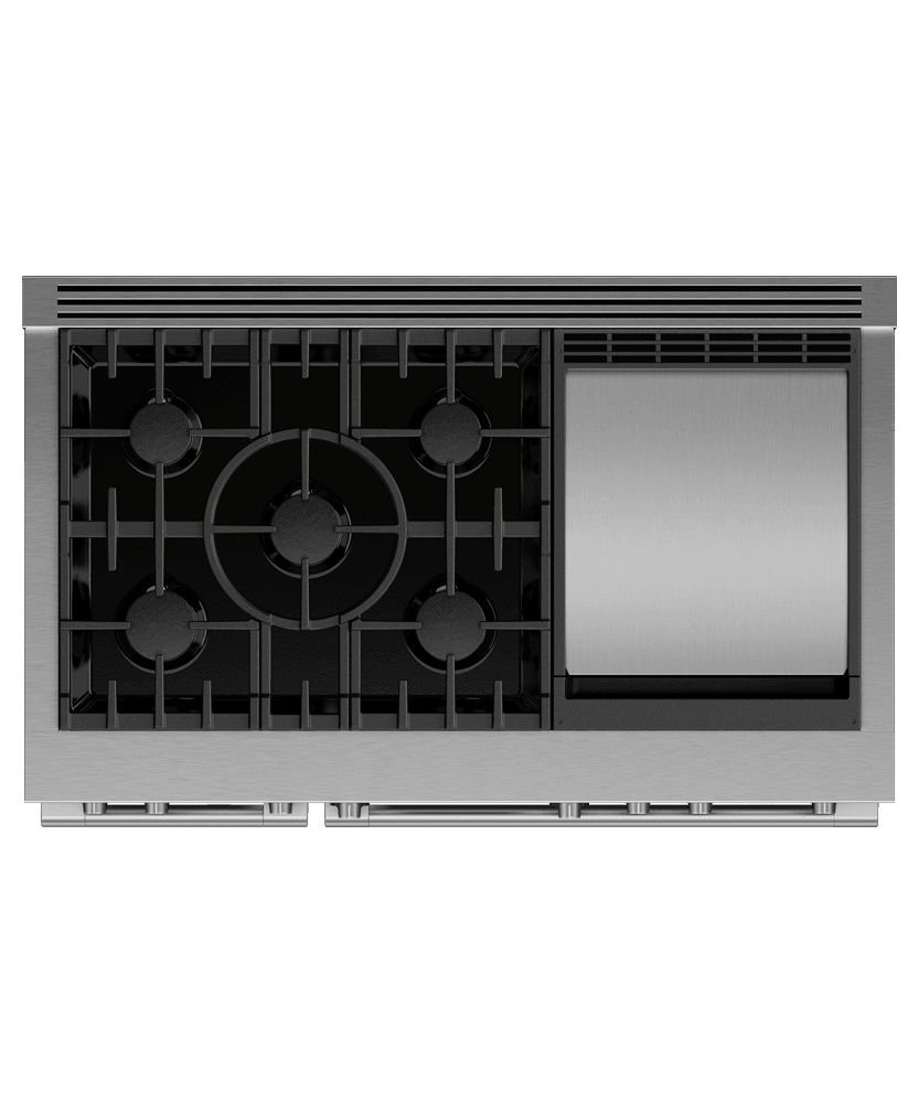 Fisher & Paykel RDV3485GDL Dual Fuel Range, 48", 5 Burners With Griddle, Self-Cleaning, Lpg