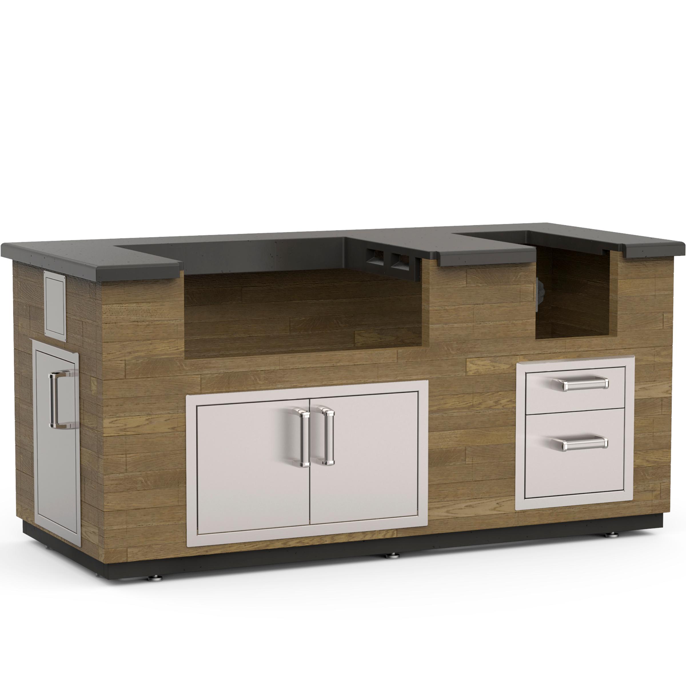 Fire Magic IP66FOD77BA Reclaimed Wood 77 Inch Island Bundle