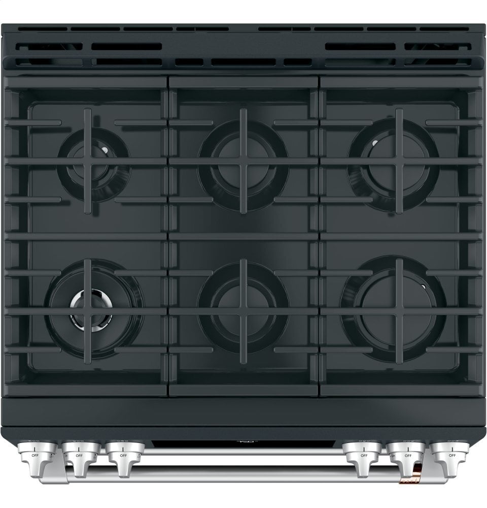 Cafe CGS750P3MD1 Café 30" Smart Slide-In, Front-Control, Gas Double-Oven Range With Convection