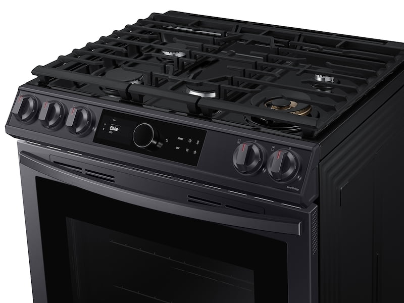 Samsung NX60T8711SG 6.0 Cu. Ft Front Control Slide-In Gas Range With Smart Dial, Air Fry & Wi-Fi In Black Stainless Steel