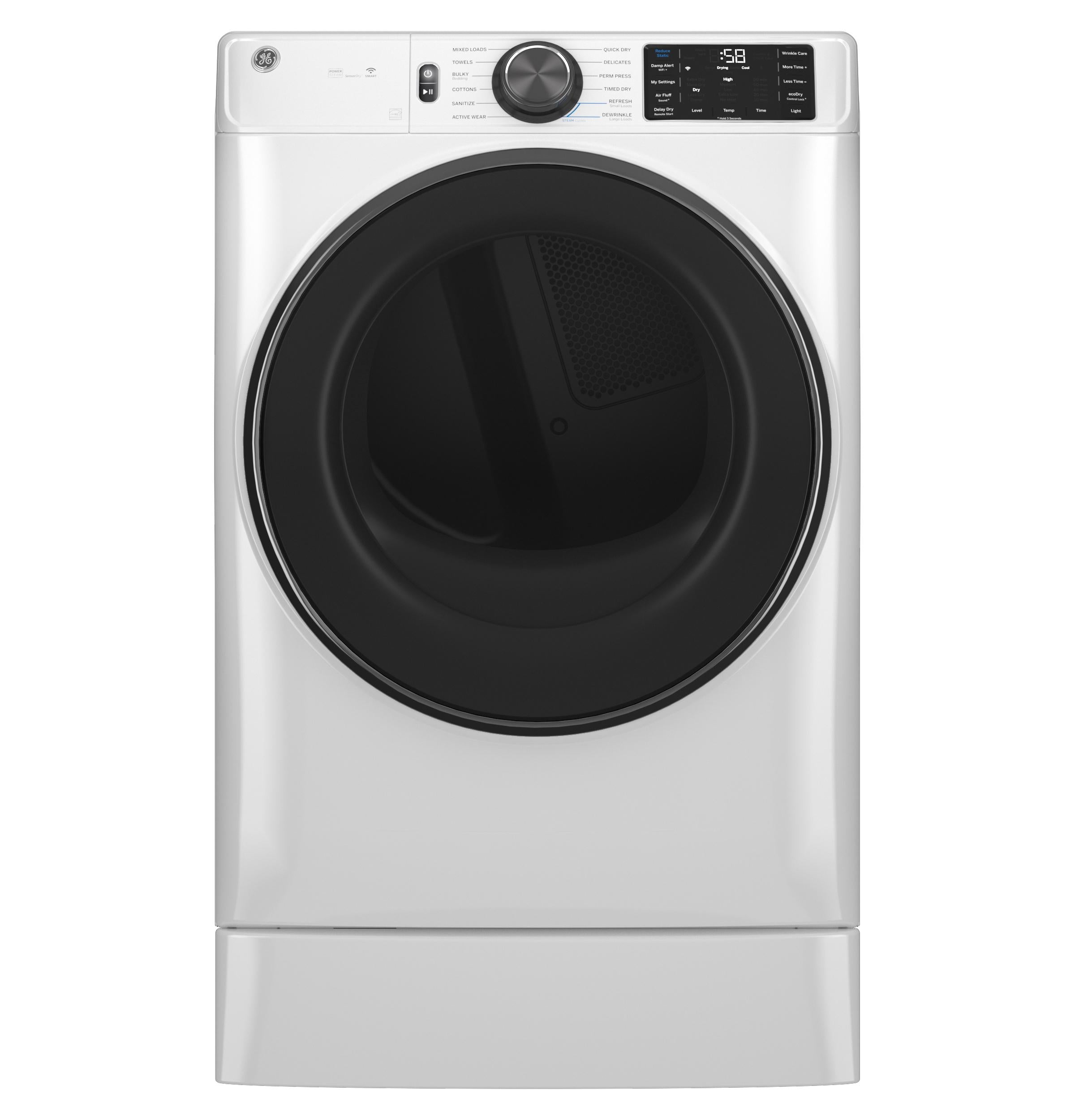 Ge Appliances GFD65GSSVWW Ge® 7.8 Cu. Ft. Capacity Smart Front Load Gas Dryer With Steam And Sanitize Cycle