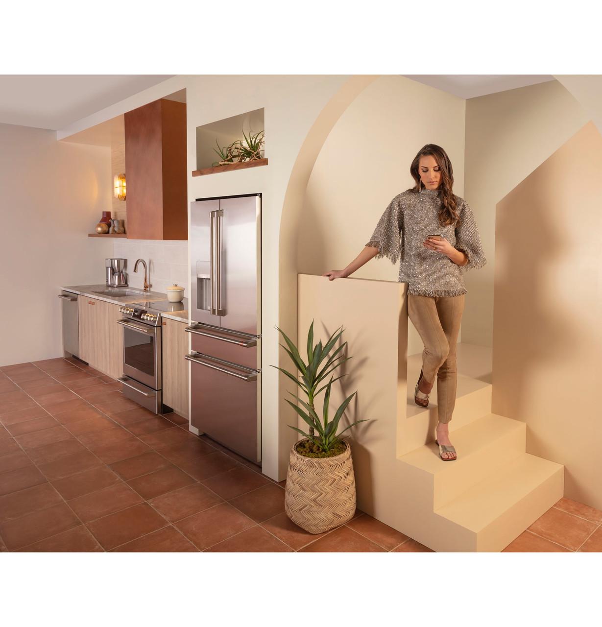 Cafe CXE22DP2PS1 Café™ Energy Star® 22.3 Cu. Ft. Smart Counter-Depth 4-Door French-Door Refrigerator