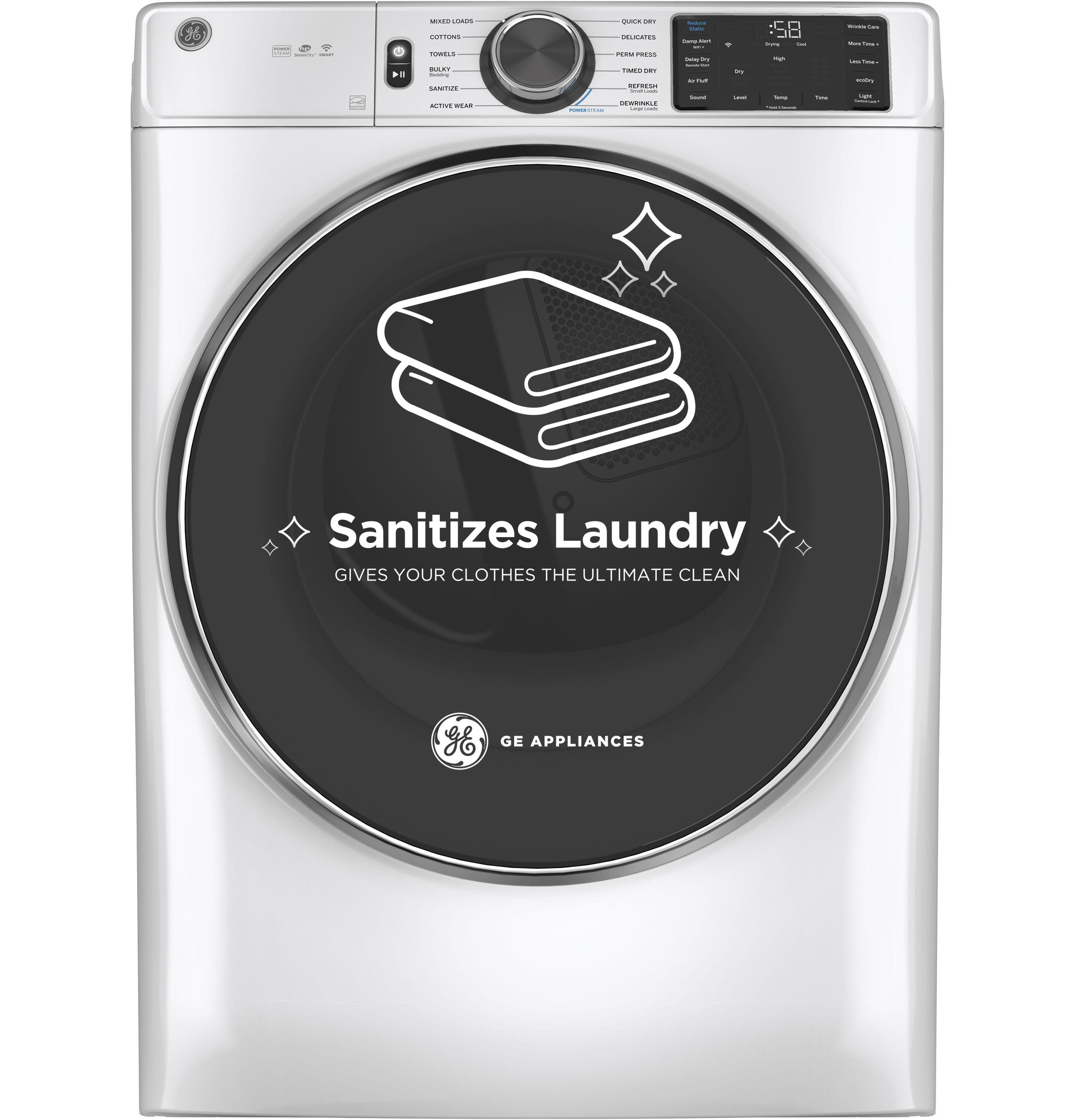 Ge Appliances GFD65GSSVWW Ge® 7.8 Cu. Ft. Capacity Smart Front Load Gas Dryer With Steam And Sanitize Cycle