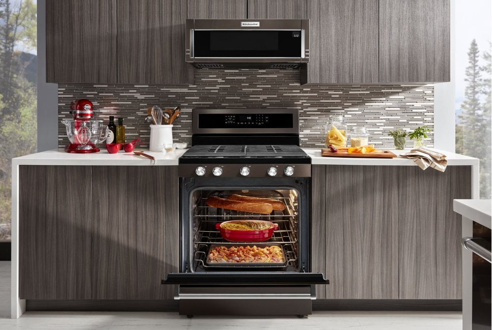 Kitchenaid KFGG500EBS 30-Inch 5-Burner Gas Convection Range - Black Stainless Steel With Printshield™ Finish