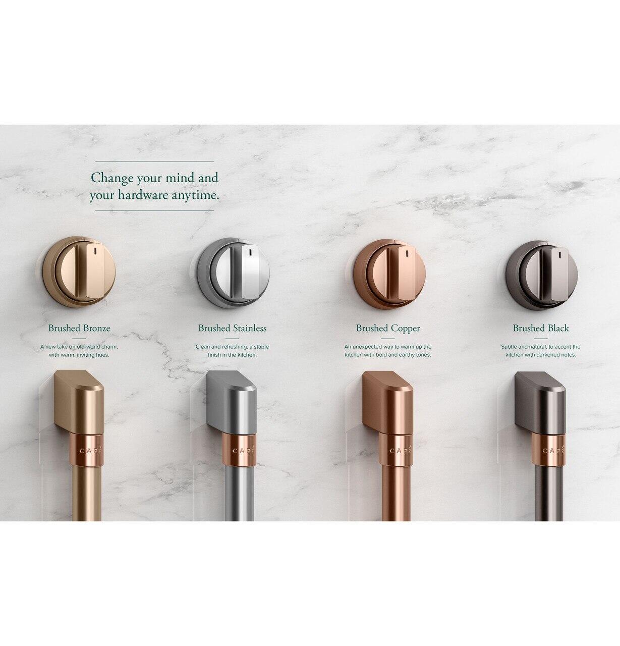 Cafe CXPR8HKPTBZ Café™ 48" Brushed Bronze Handle & Knob Set For Pro Range And Rangetop