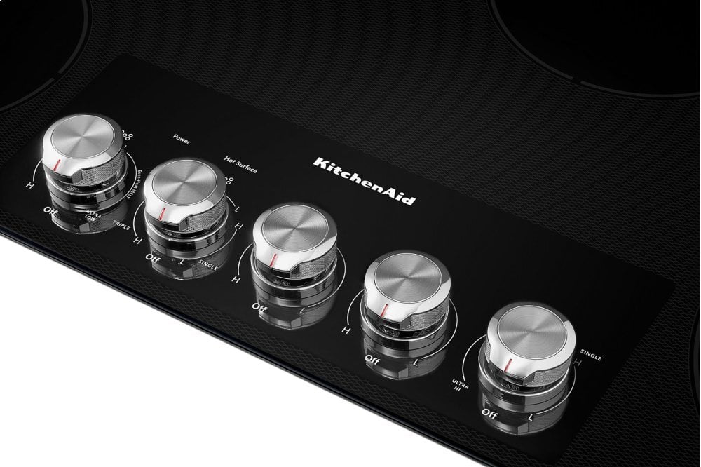 Kitchenaid KCES556HBL 36" Electric Cooktop With 5 Elements And Knob Controls - Black