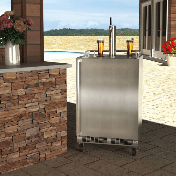 Marvel MOKR224SS31A 24-In Outdoor Mobile Dispenser For Beer, Wine Or Draft Beverages With Door Style - Stainless Steel