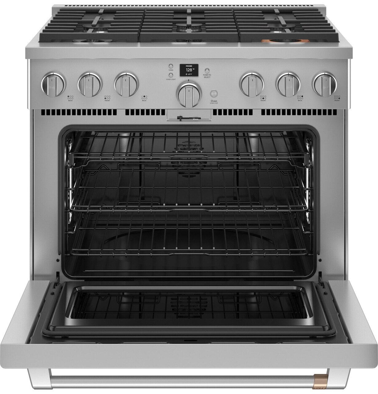 Cafe C2Y366P2TS1 Café™ 36" Smart Dual-Fuel Commercial-Style Range With 6 Burners (Natural Gas)
