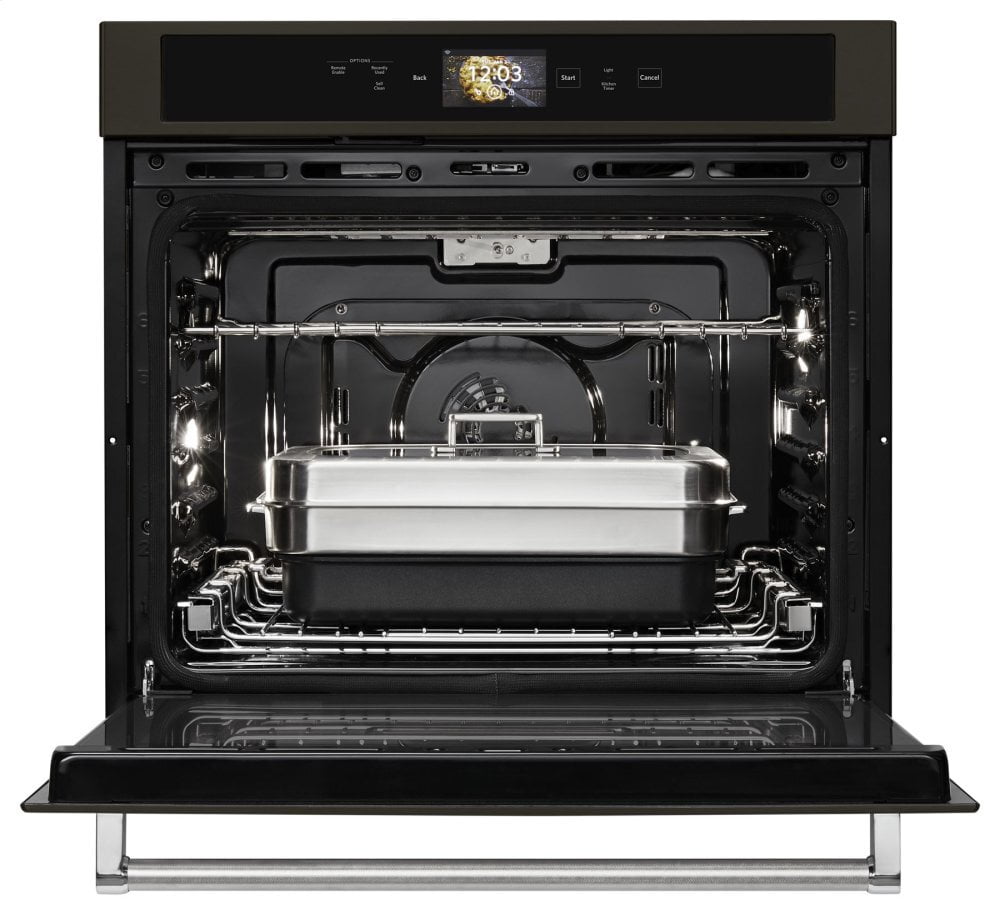 Kitchenaid KOSE900HBS Smart Oven+ 30" Single Oven With Powered Attachments And Printshield™ Finish - Black Stainless Steel With Printshield™ Finish
