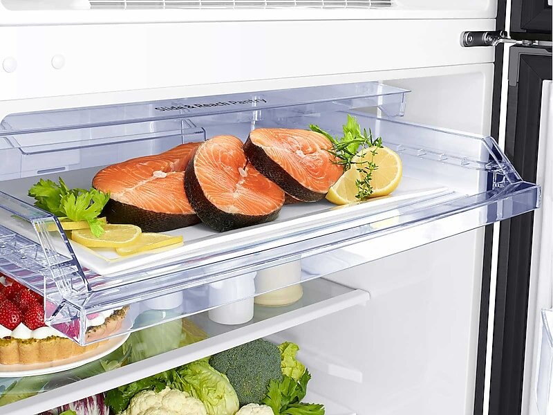 Samsung RT21M6213SG 21 Cu. Ft. Top Freezer Refrigerator With Flexzone™ In Black Stainless Steel