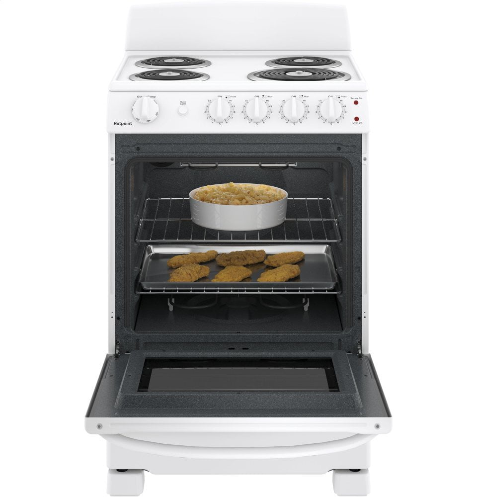 Hotpoint RAS300DMWW Hotpoint® 24" Free-Standing Front-Control Electric Range